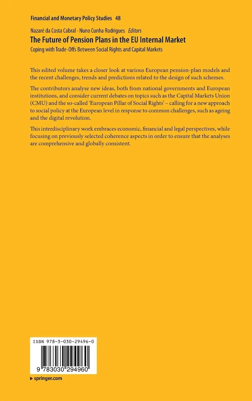 Rückseite: 9783030294960 | The Future of Pension Plans in the EU Internal Market | Buch | xxii