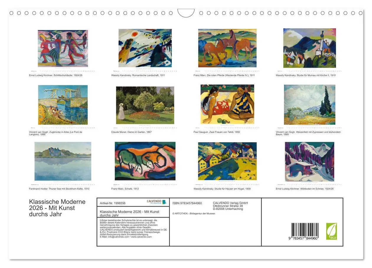 Bild: 9783457844960 | Klassische Moderne 2026 - Mit Kunst durchs Jahr (Wandkalender 2026...