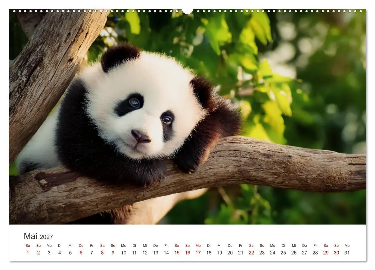 Bild: 9783516934960 | Schwarz auf Weiß - Der Panda-Kalender (Wandkalender 2027 DIN A2...