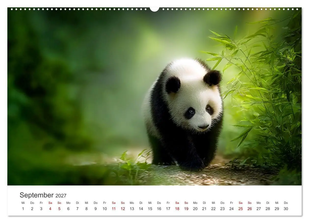 Bild: 9783516934960 | Schwarz auf Weiß - Der Panda-Kalender (Wandkalender 2027 DIN A2...