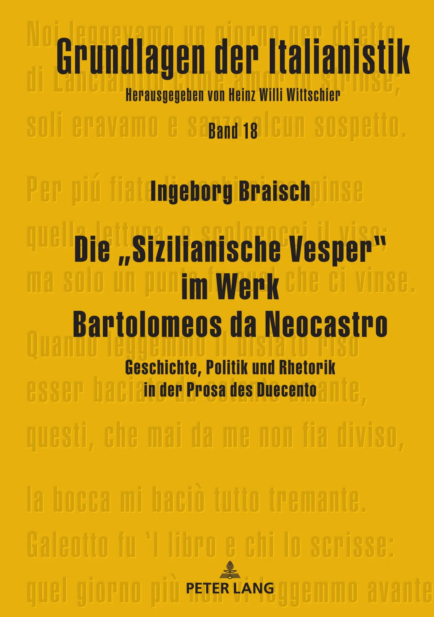Cover: 9783631844960 | Die "Sizilianische Vesper" im Werk Bartolomeos da Neocastro | Braisch