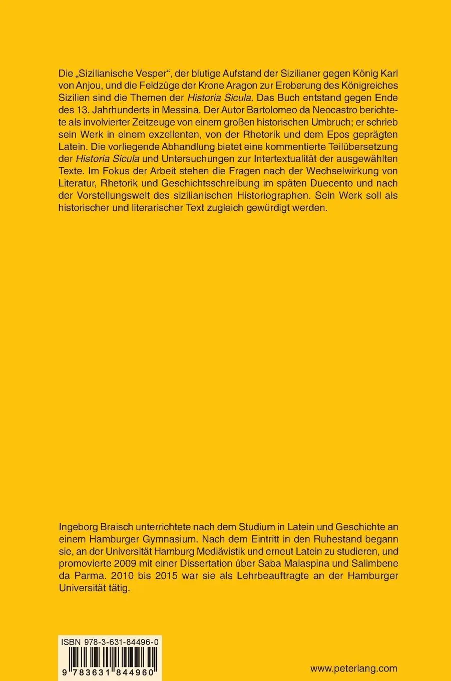 Rückseite: 9783631844960 | Die "Sizilianische Vesper" im Werk Bartolomeos da Neocastro | Braisch