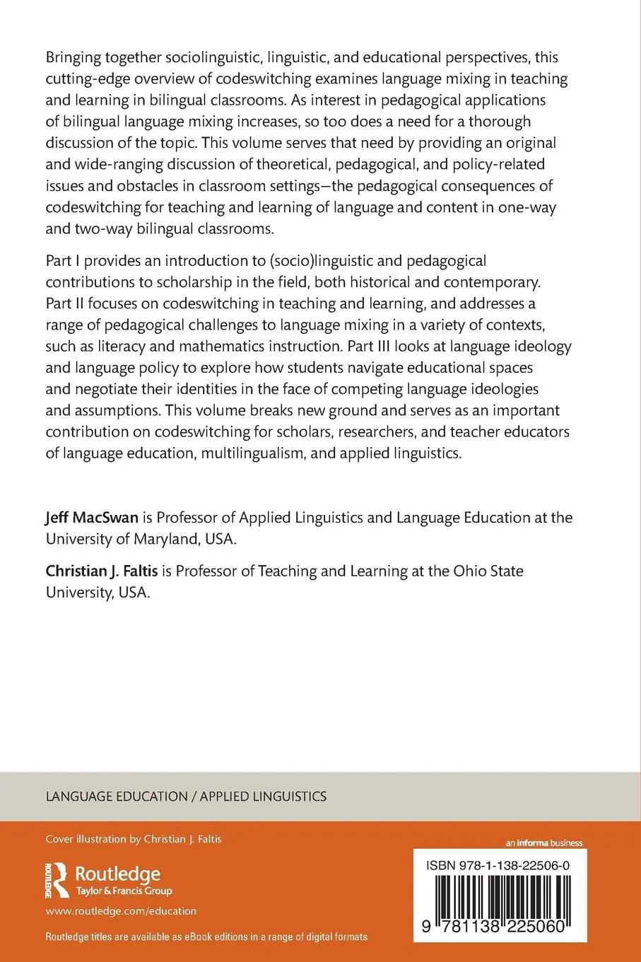 Rückseite: 9781138225060 | Codeswitching in the Classroom | Jeff Macswan (u. a.) | Taschenbuch