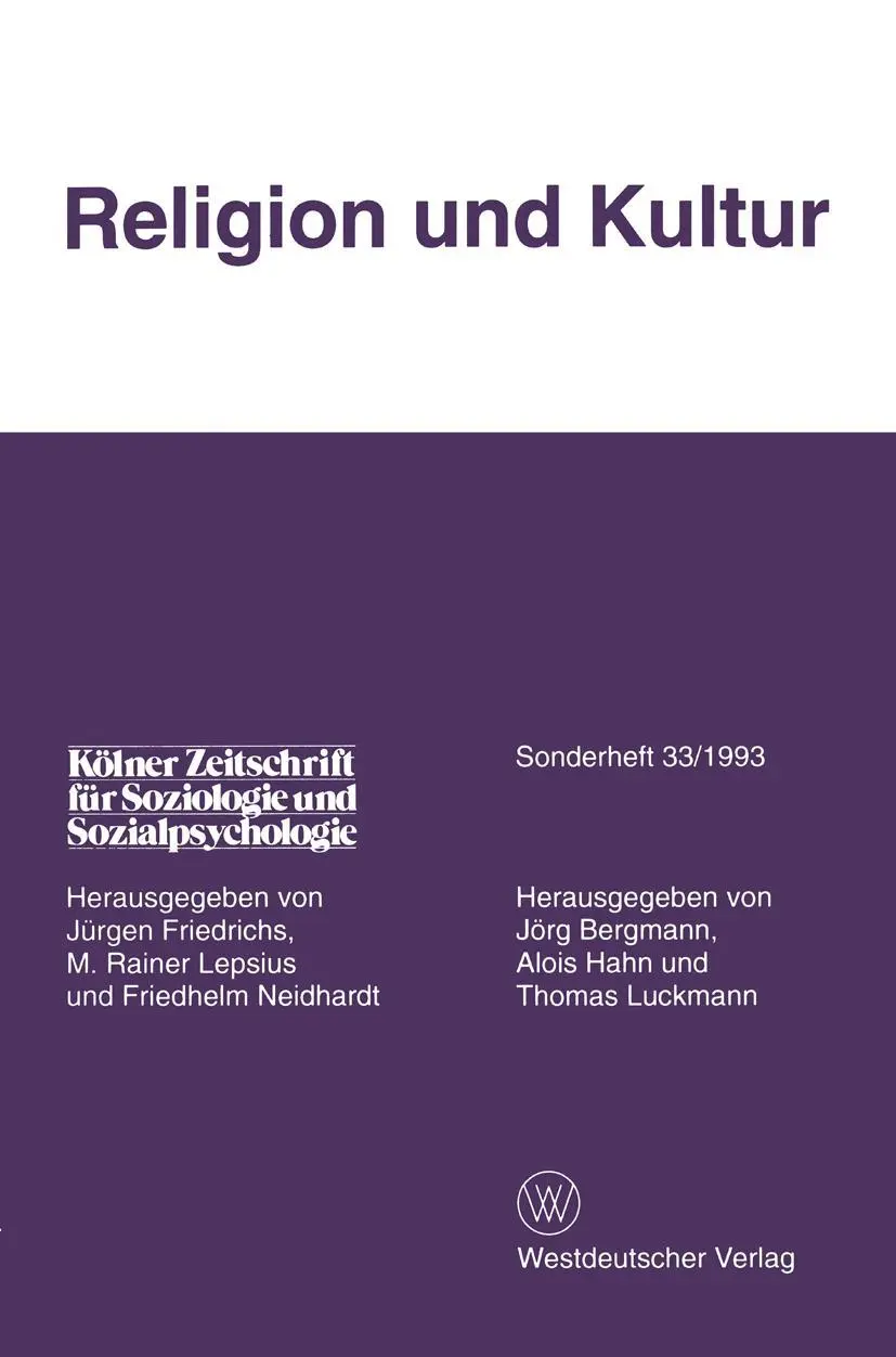 Cover: 9783531125060 | Religion und Kultur | Alois Hahn | Taschenbuch | 382 S. | Deutsch