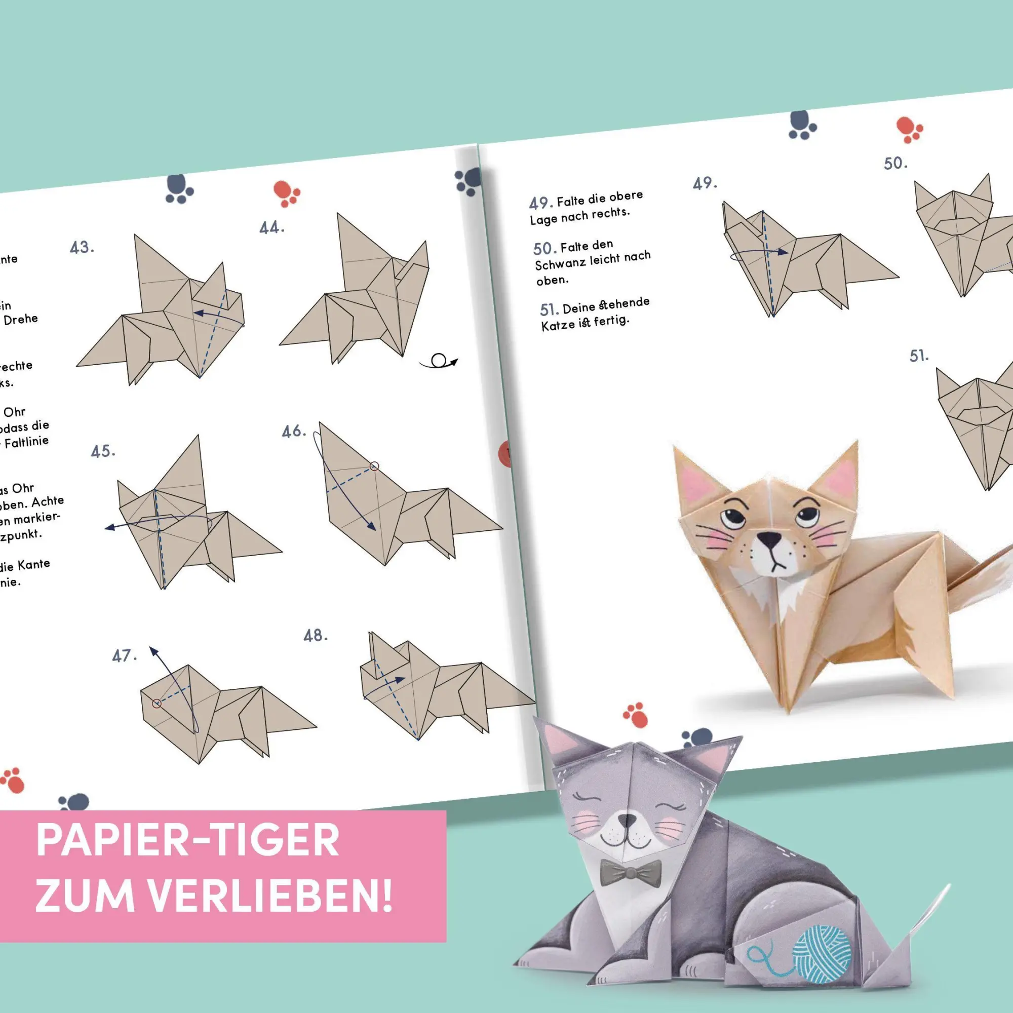 Bild: 9783735855060 | OrigaMIAU. Niedliche Papiertiger zum Falten. Origamiblock mit...