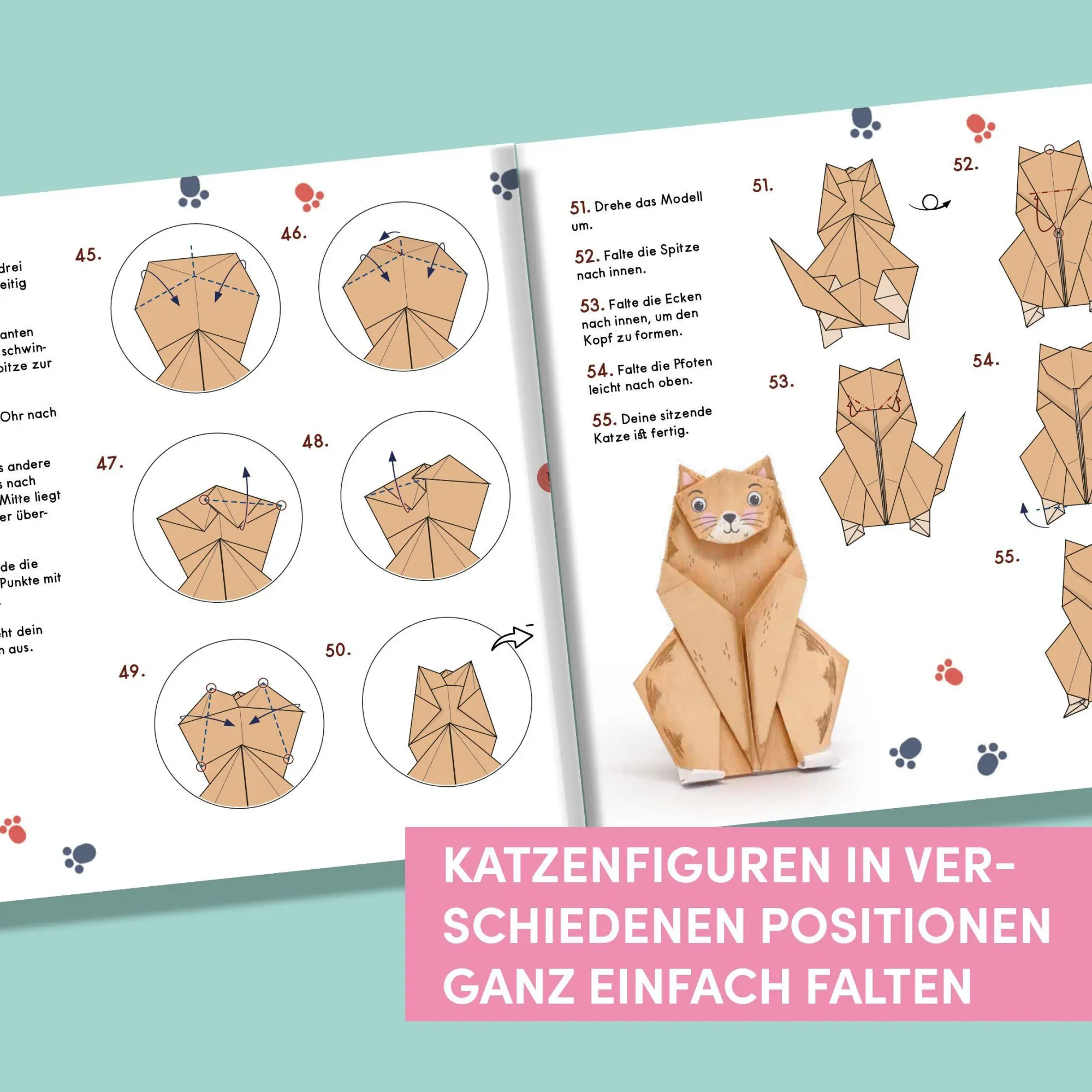 Bild: 9783735855060 | OrigaMIAU. Niedliche Papiertiger zum Falten. Origamiblock mit...
