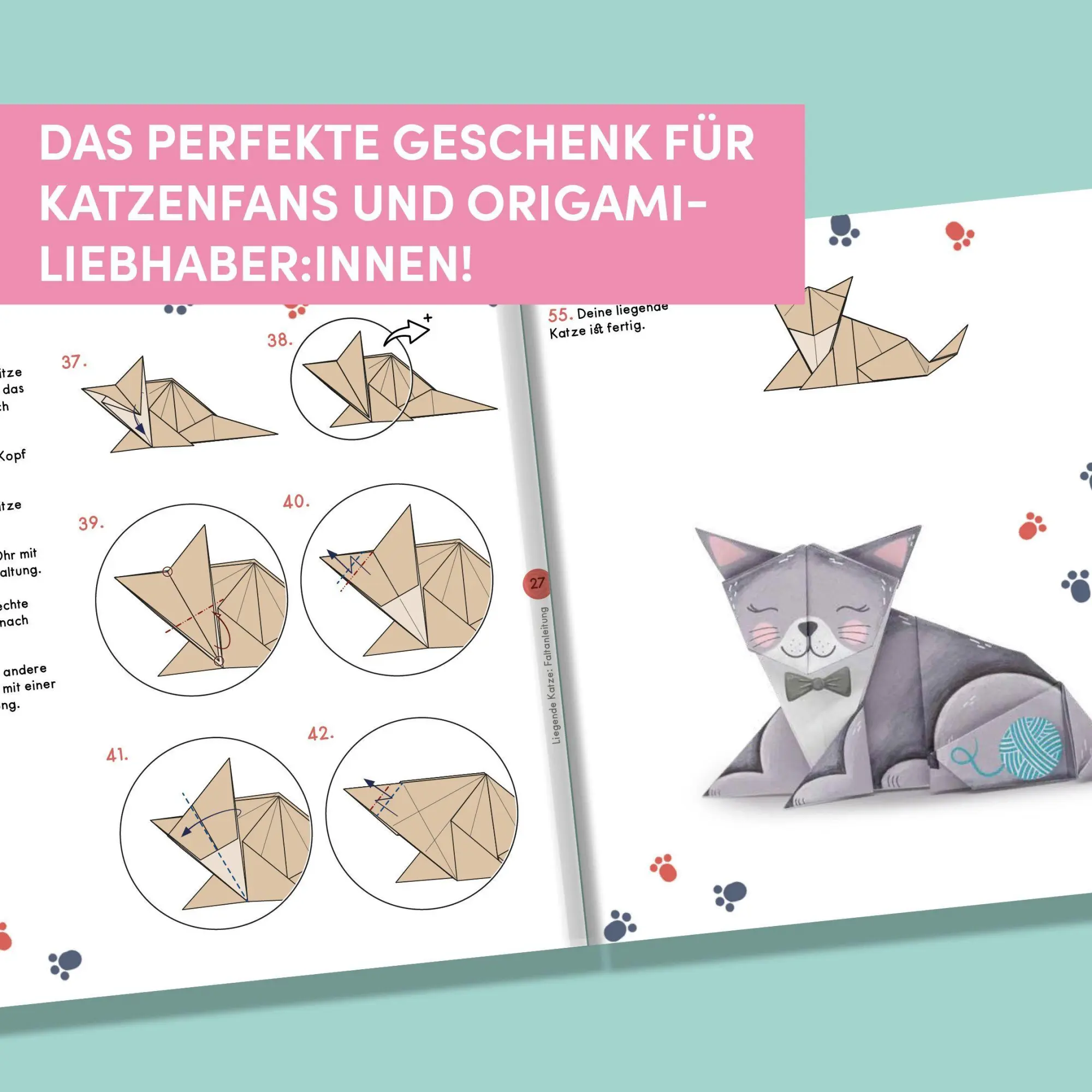 Bild: 9783735855060 | OrigaMIAU. Niedliche Papiertiger zum Falten. Origamiblock mit...