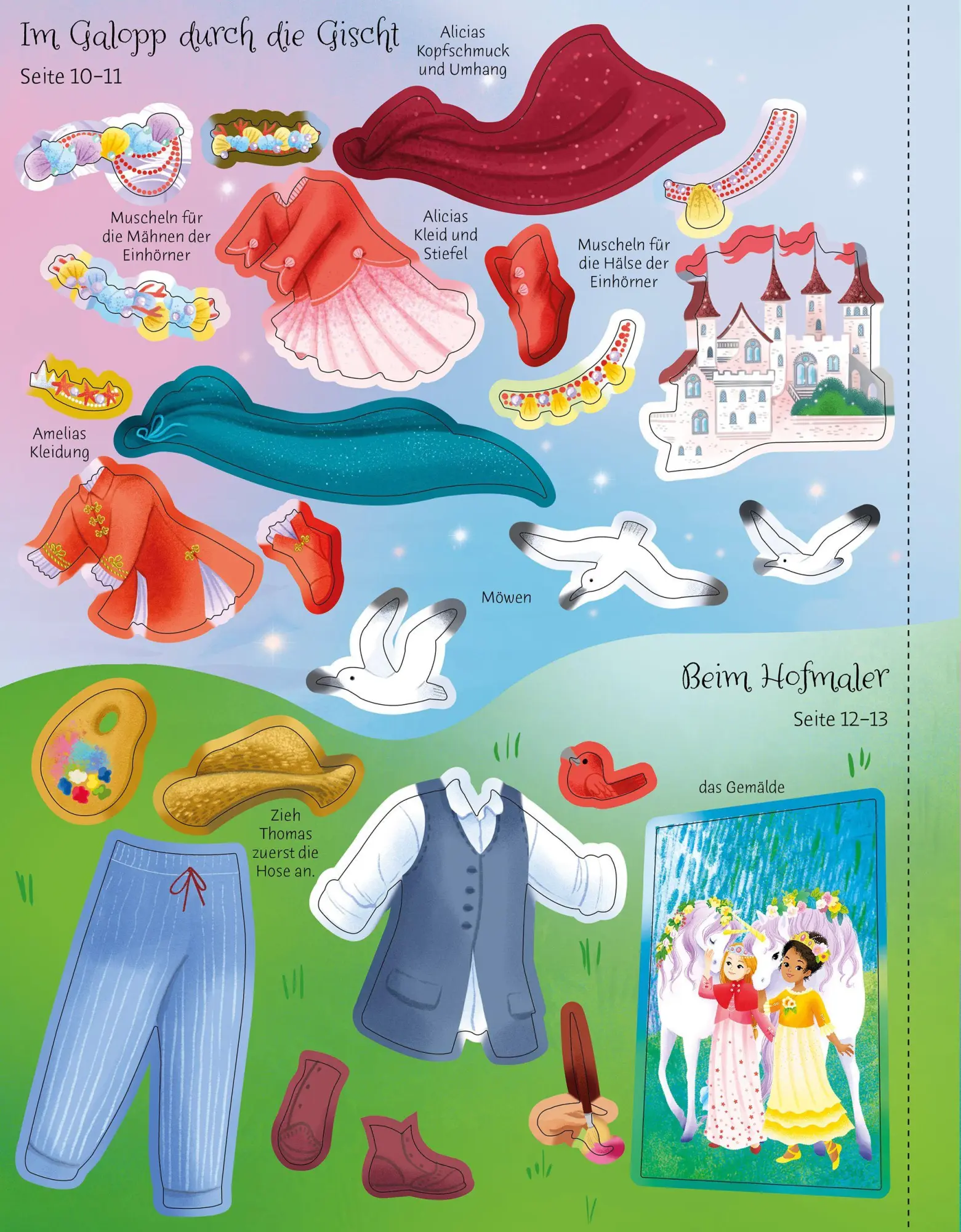 Bild: 9781035705160 | Mein Anziehpuppen-Stickerbuch: Prinzessinnen im Einhornland | Watt