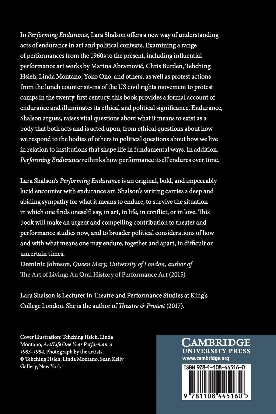 Rückseite: 9781108445160 | Performing Endurance | Lara Shalson | Taschenbuch | Englisch | 2020