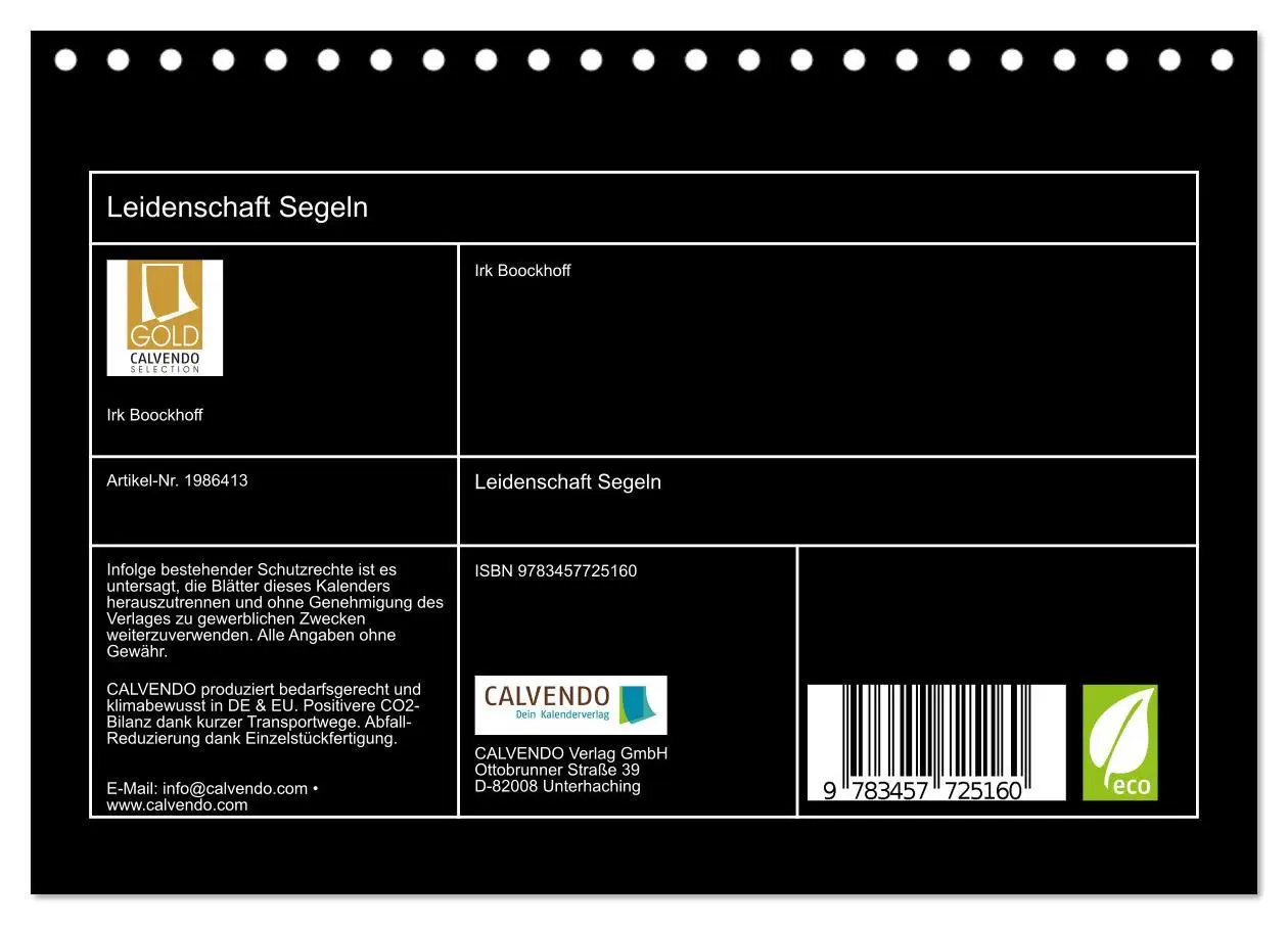 Bild: 9783457725160 | Leidenschaft Segeln (Tischkalender 2026 DIN A5 quer), CALVENDO...