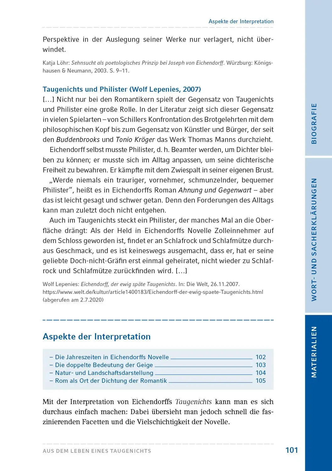 Bild: 9783872915160 | Aus dem Leben eines Taugenichts | Joseph Von Eichendorff | Taschenbuch
