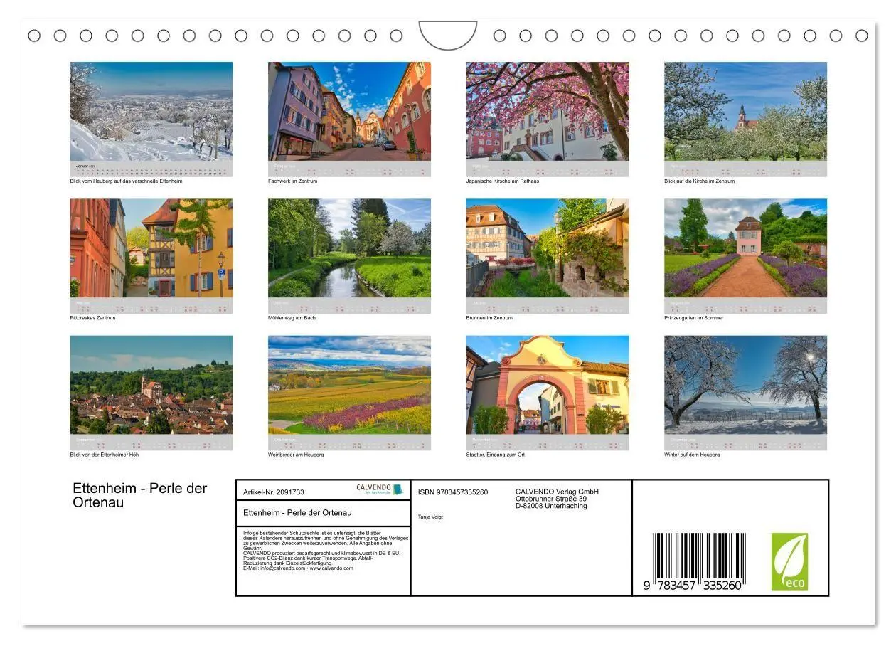 Bild: 9783457335260 | Ettenheim - Perle der Ortenau (Wandkalender 2026 DIN A4 quer),...