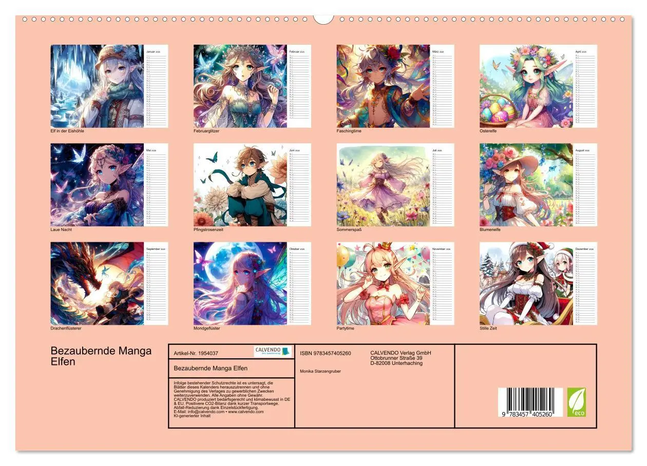 Bild: 9783457405260 | Bezaubernde Manga Elfen (hochwertiger Premium Wandkalender 2026 DIN...