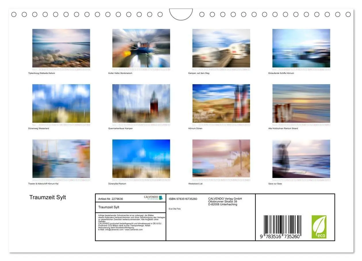 Bild: 9783516735260 | Traumzeit Sylt (Wandkalender 2026 DIN A4 quer), CALVENDO...