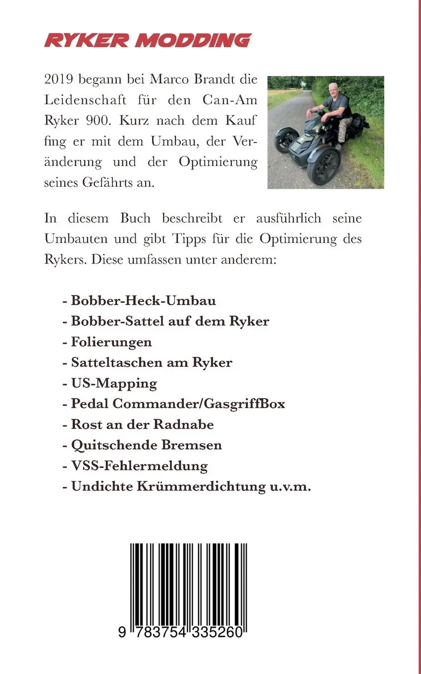 Rückseite: 9783754335260 | Ryker Modding | Modding, Tuning, Umbau-Tipps für den Can-Am Ryker
