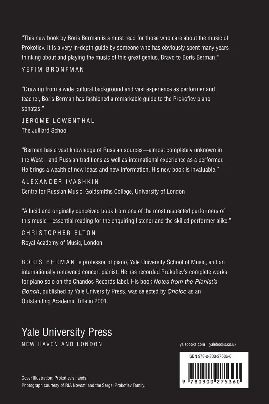 Rückseite: 9780300275360 | Prokofiev's Piano Sonatas | A Guide for the Listener and the Performer