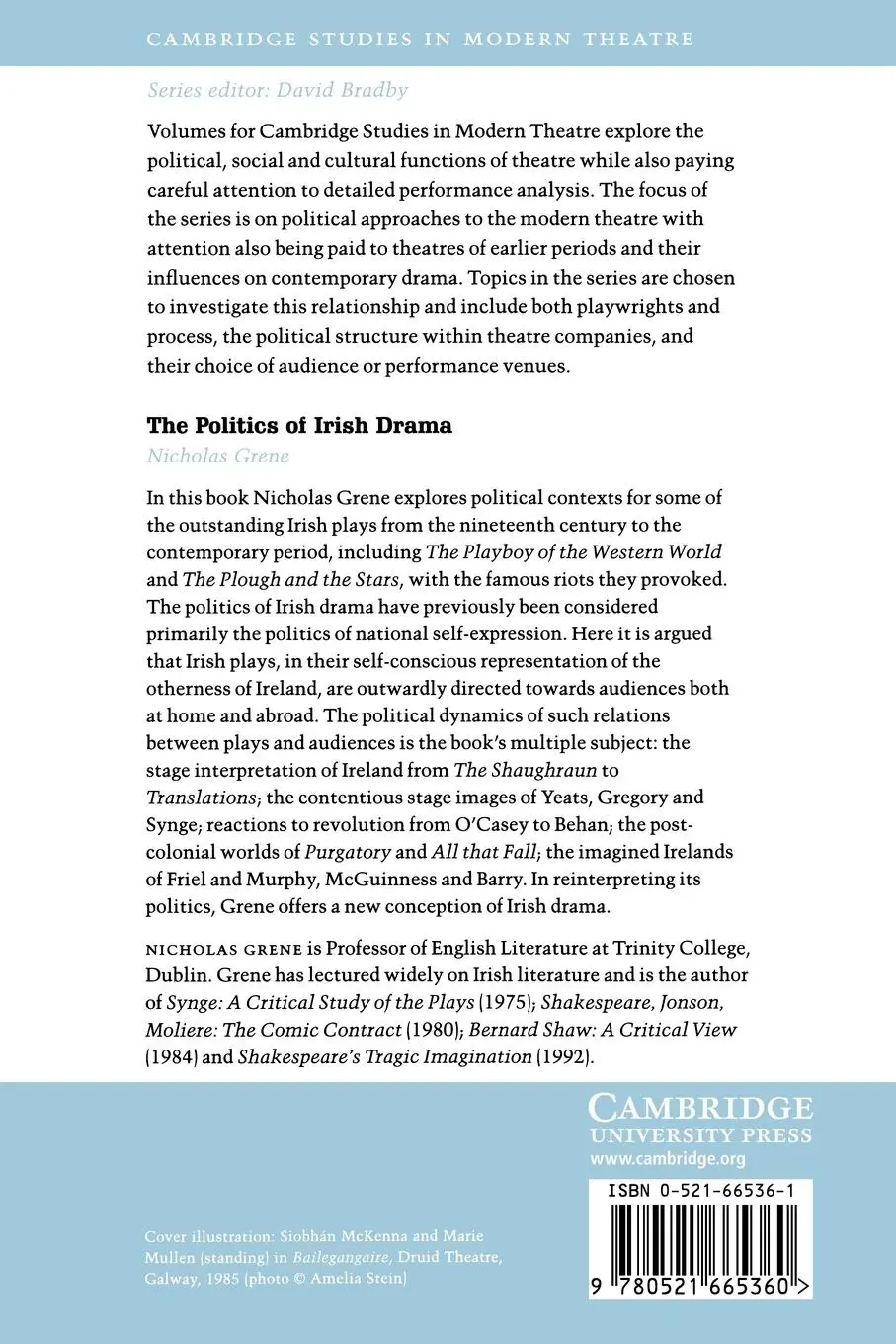 Rückseite: 9780521665360 | The Politics of Irish Drama | Nicholas Grene | Taschenbuch | Englisch