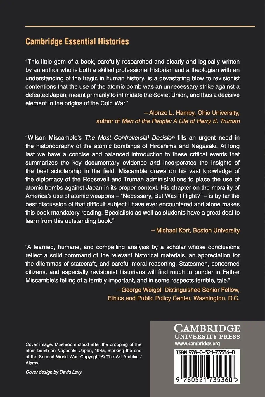 Rückseite: 9780521735360 | The Most Controversial Decision | C. S. C. Wilson D. Miscamble | Buch