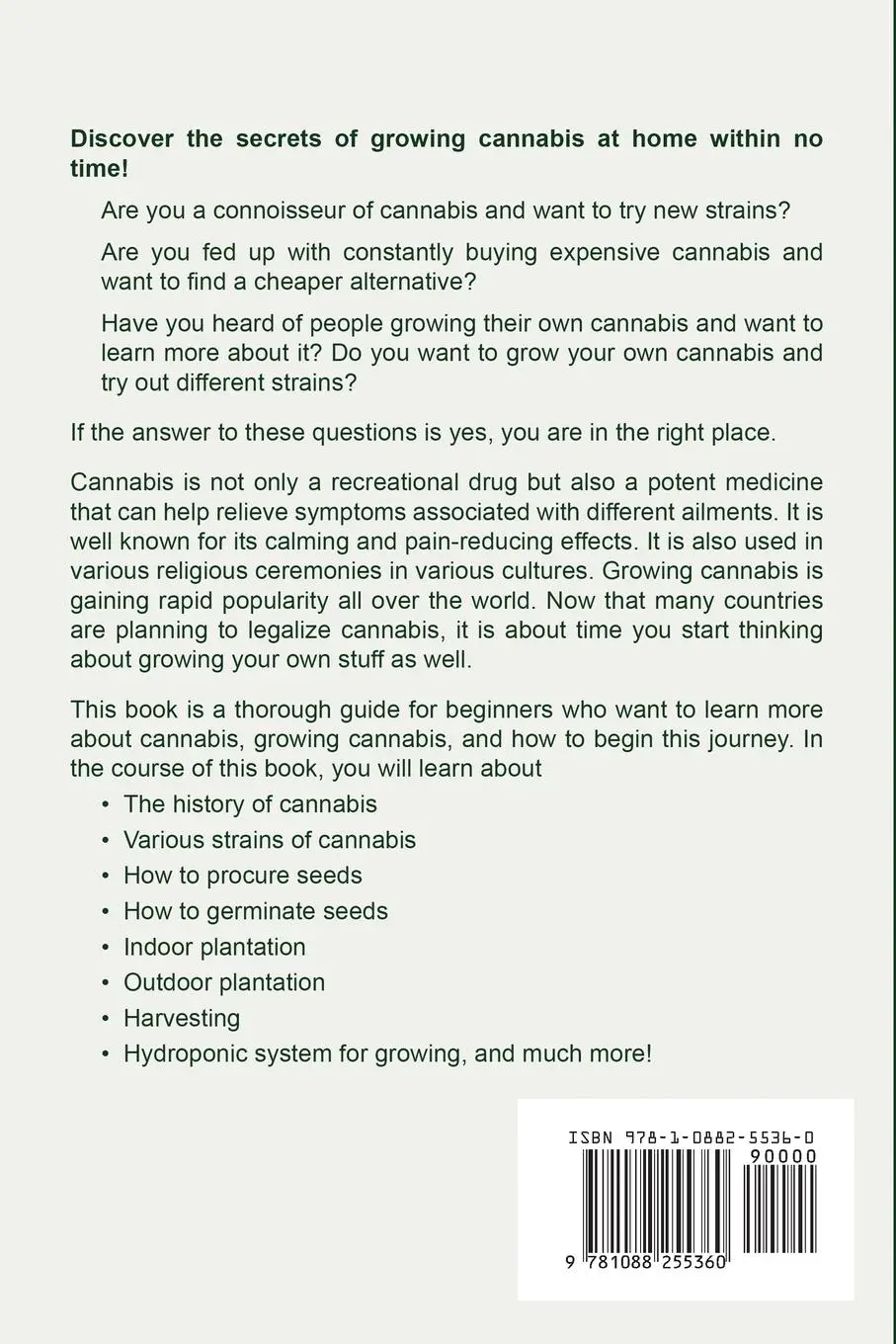 Rückseite: 9781088255360 | GROWING CANNABIS | Edward Lewis | Taschenbuch | Englisch | 2023