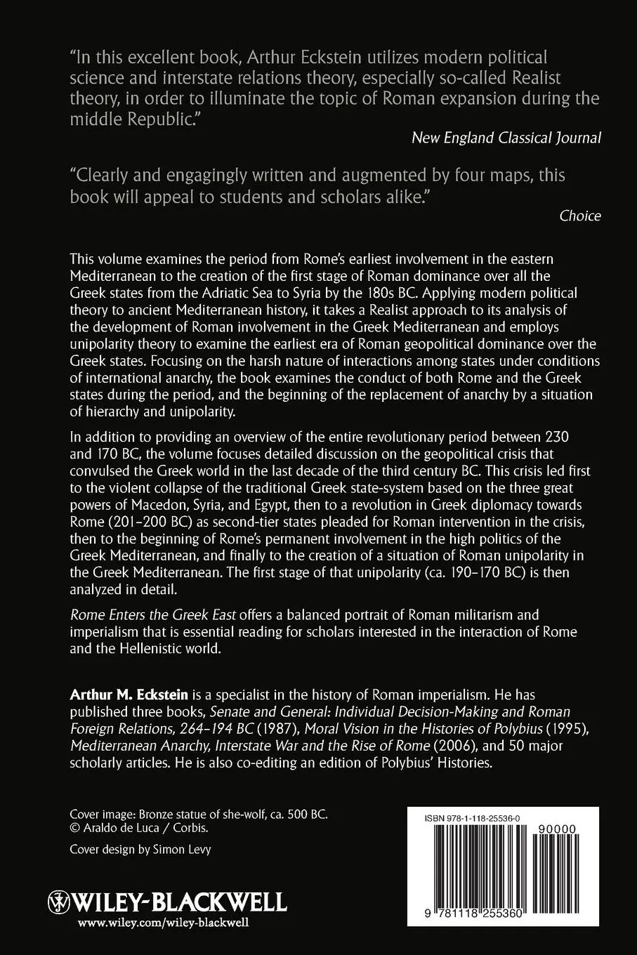 Rückseite: 9781118255360 | Rome Enters the Greek East | Arthur M Eckstein | Taschenbuch | 452 S.