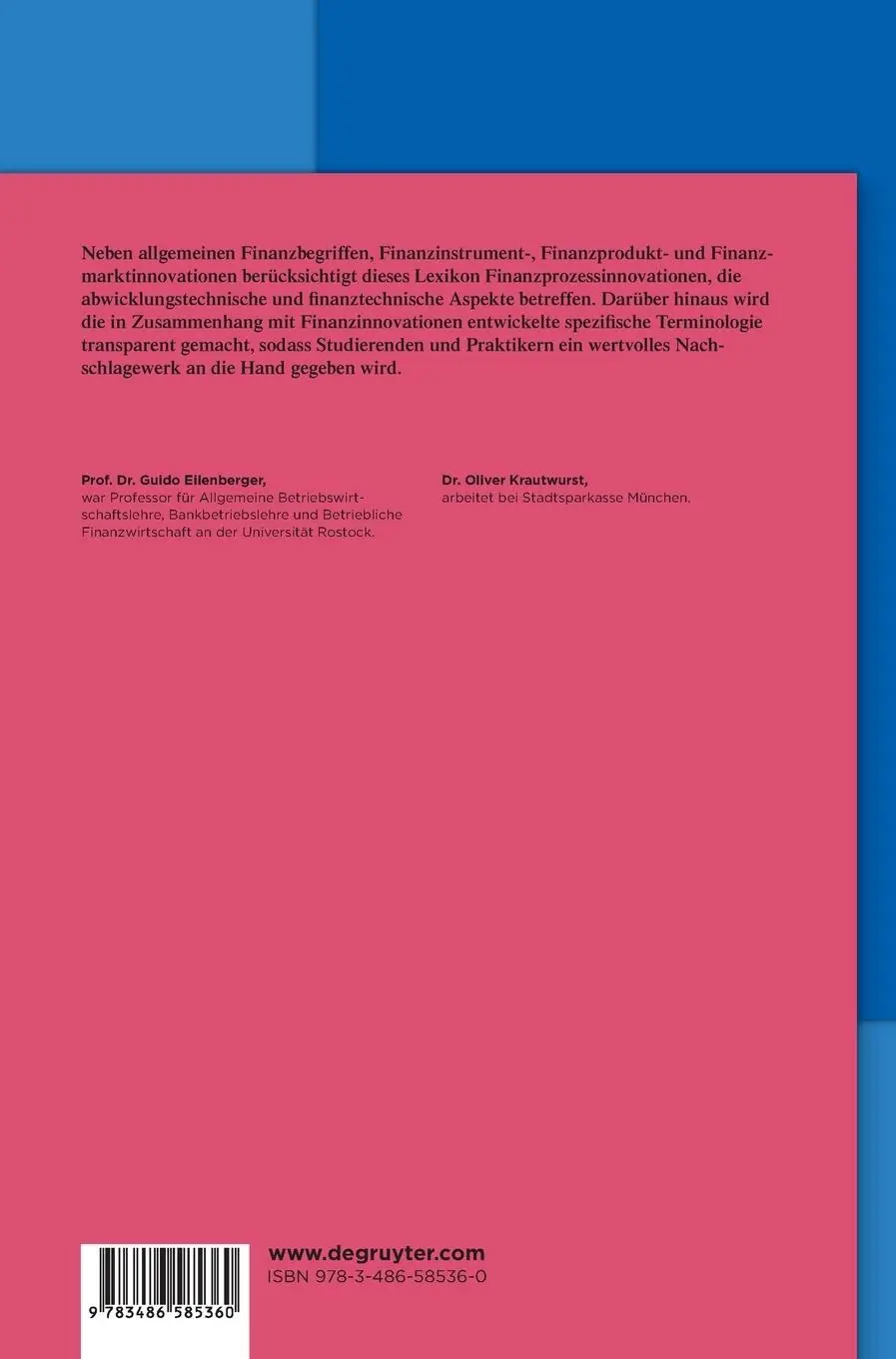 Rückseite: 9783486585360 | Lexikon der Finanzbegriffe | Oliver Krautwurst (u. a.) | Buch | XIII