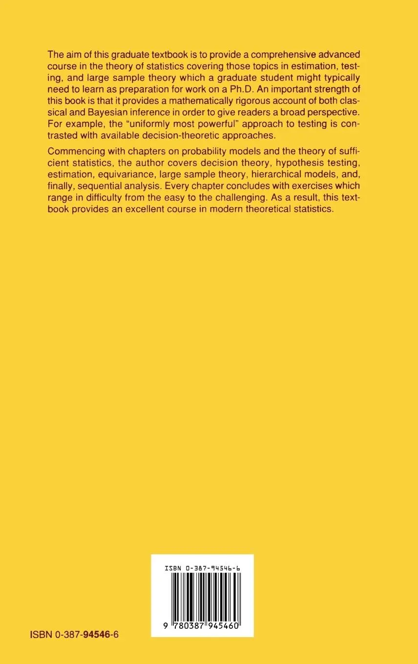Rückseite: 9780387945460 | Theory of Statistics | Mark J. Schervish | Buch | xvi | Englisch