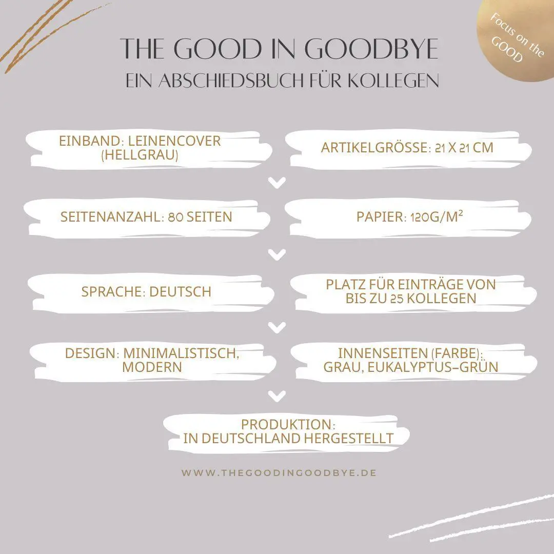 Bild: 9783000685460 | The GOOD in GOODbye | Ein Abschiedsbuch für Kollegen | Julia Horn