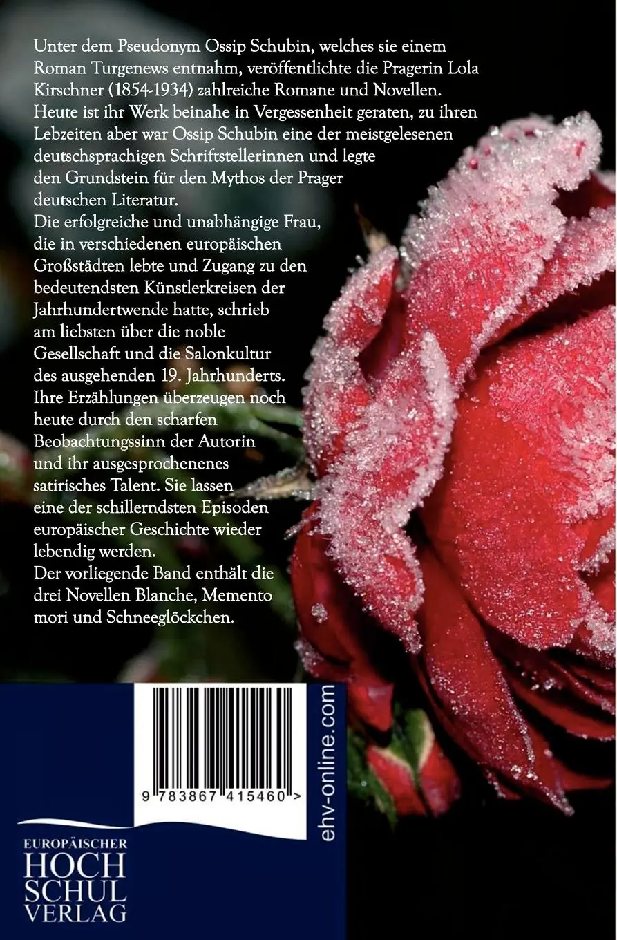 Rückseite: 9783867415460 | Es fiel Reif in der Frühlingsnacht | Novellen | Ossip Schubin | Buch