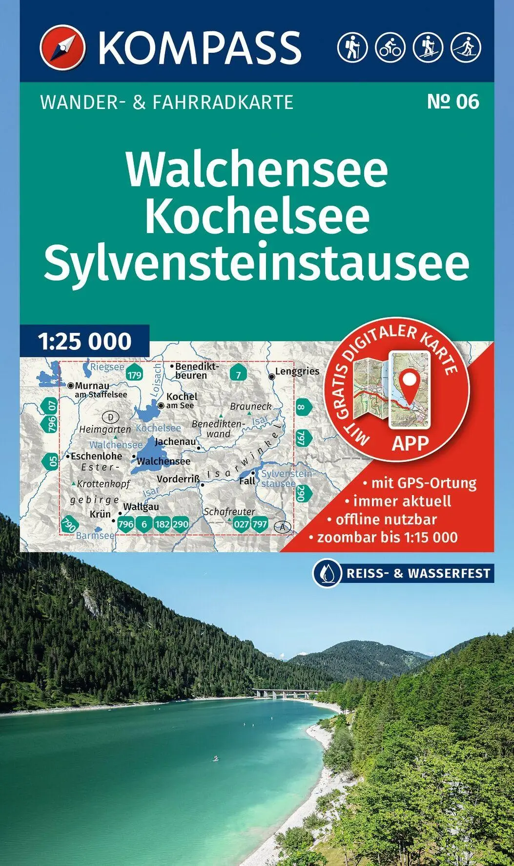 Cover: 9783991545460 | KOMPASS Wanderkarte 06 Walchensee, Kochelsee, Sylvensteinstausee...