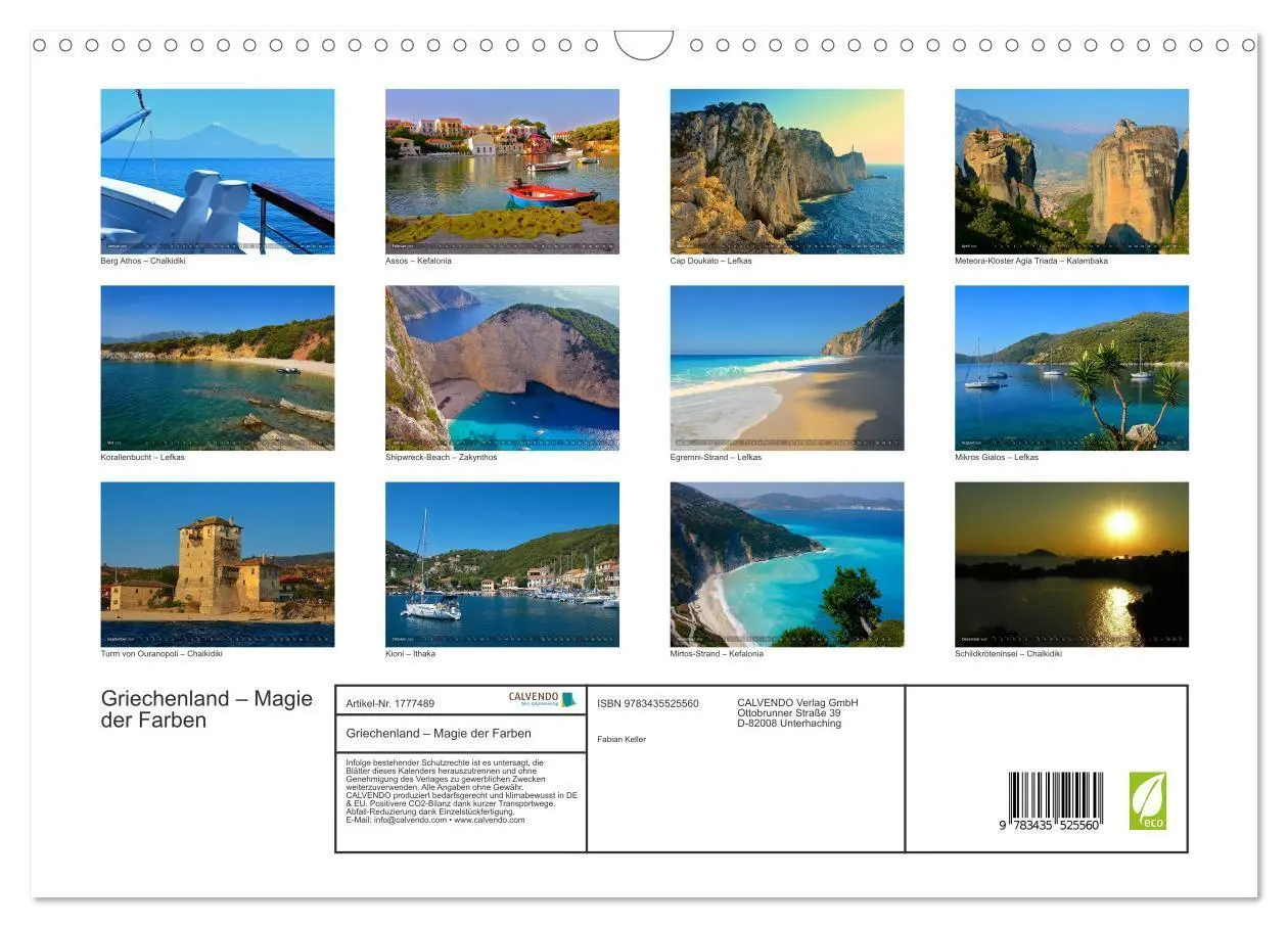 Bild: 9783435525560 | Griechenland - Magie der Farben (Wandkalender 2025 DIN A3 quer),...
