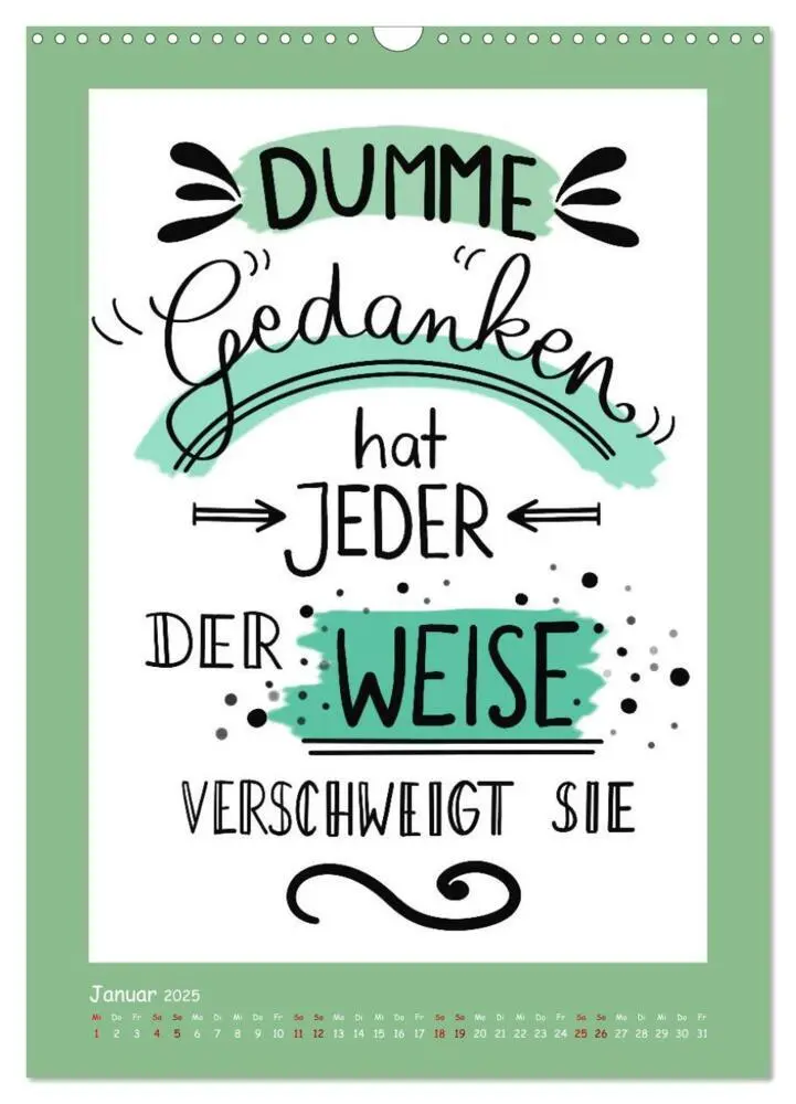 Bild: 9783435695560 | Nachgedacht-Sprüche und Zitate (Wandkalender 2025 DIN A3 hoch),...