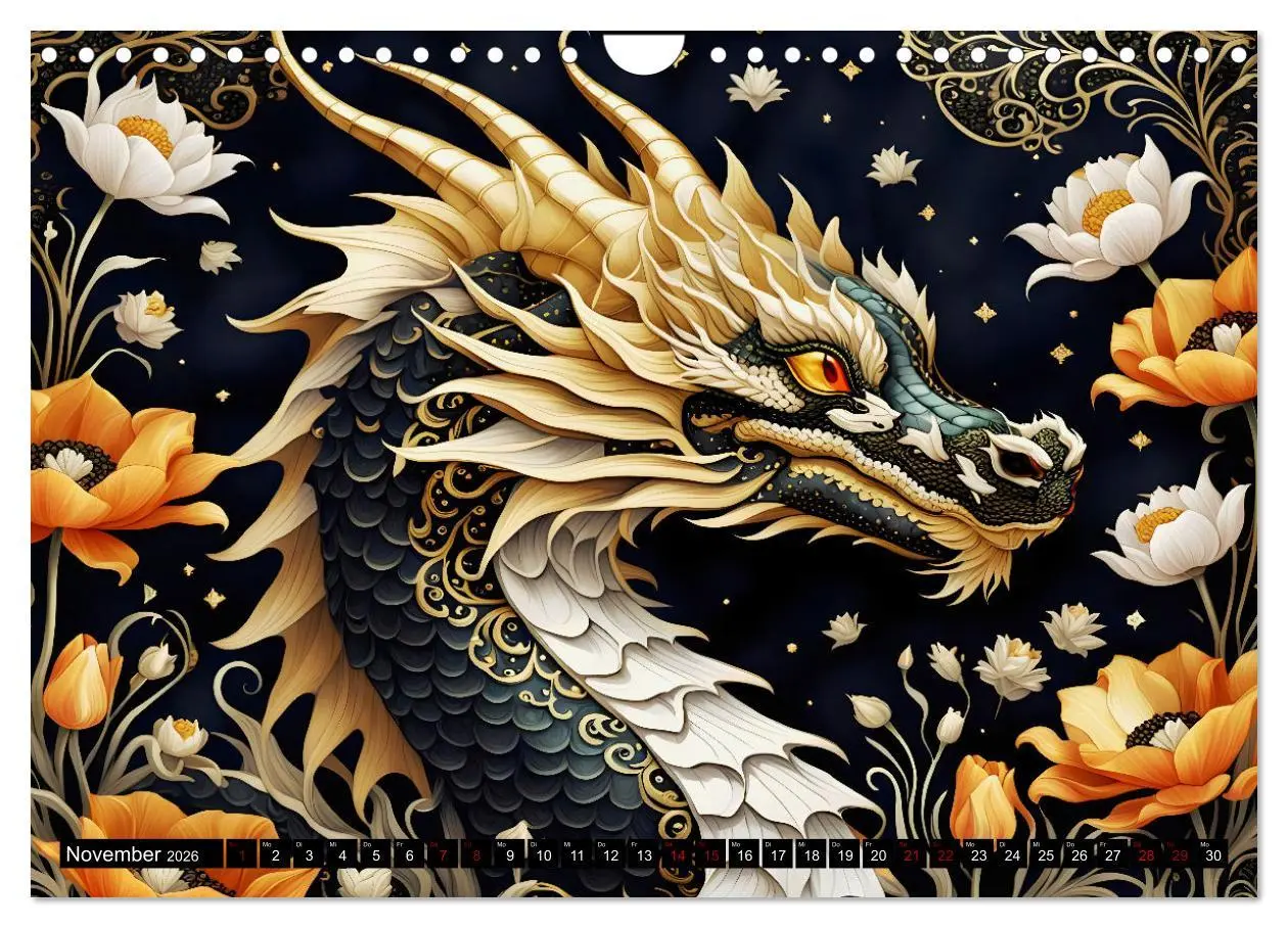 Bild: 9783457305560 | Drachen - Mystische Wesen (Wandkalender 2026 DIN A4 quer), CALVENDO...