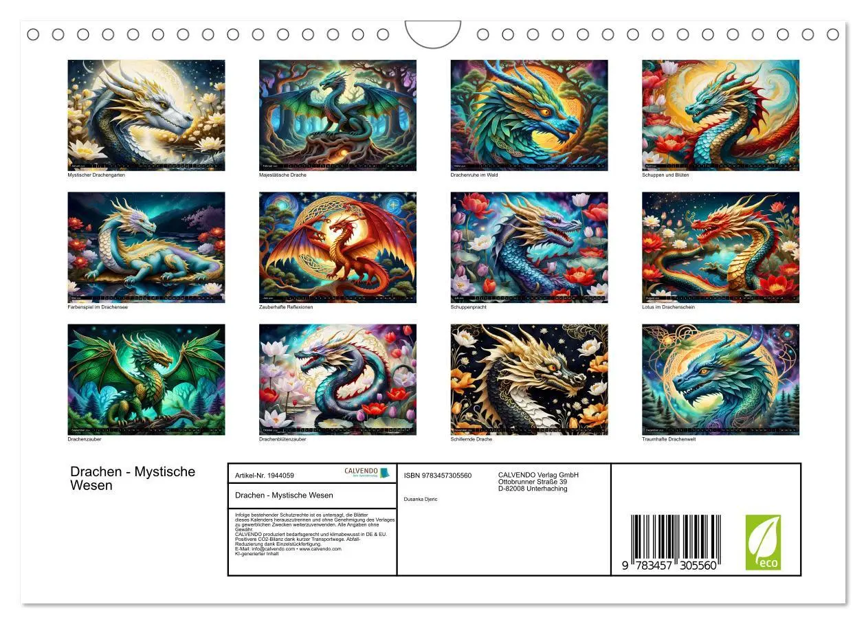 Bild: 9783457305560 | Drachen - Mystische Wesen (Wandkalender 2026 DIN A4 quer), CALVENDO...