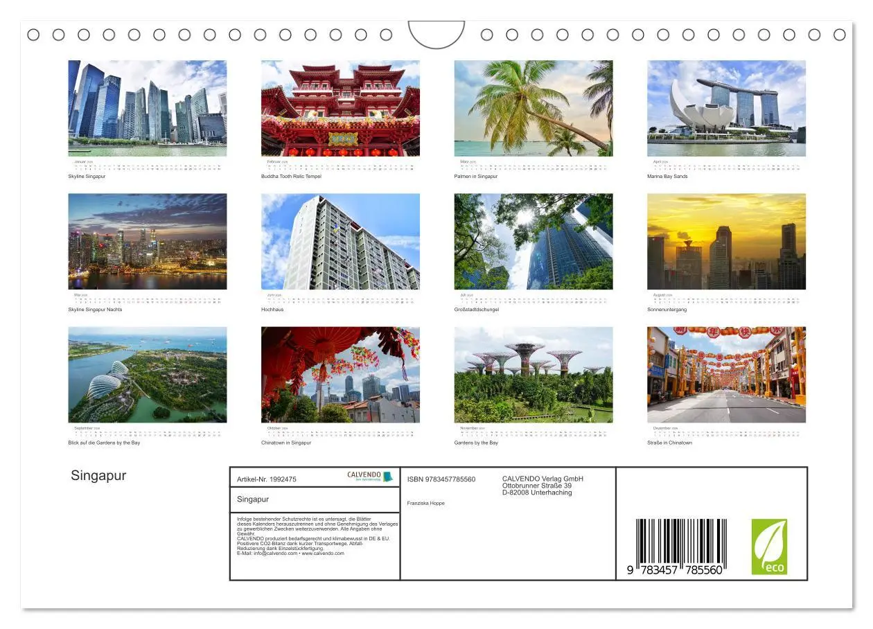 Bild: 9783457785560 | Singapur (Wandkalender 2026 DIN A4 quer), CALVENDO Monatskalender