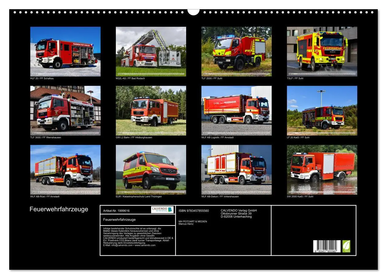 Bild: 9783457855560 | Feuerwehrfahrzeuge (Wandkalender 2026 DIN A2 quer), CALVENDO...
