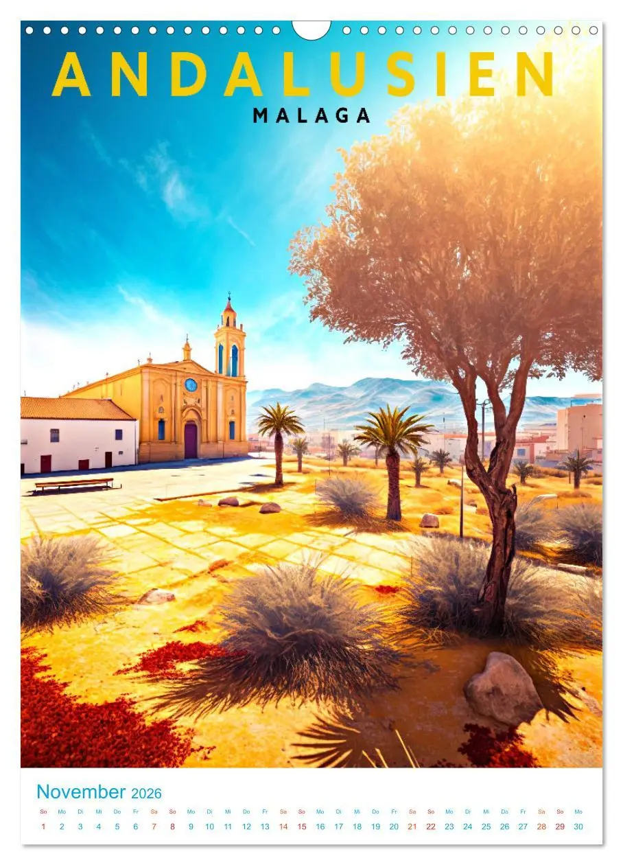 Bild: 9783516325560 | Andalusien - Old School Poster Style (Wandkalender 2026 DIN A3...