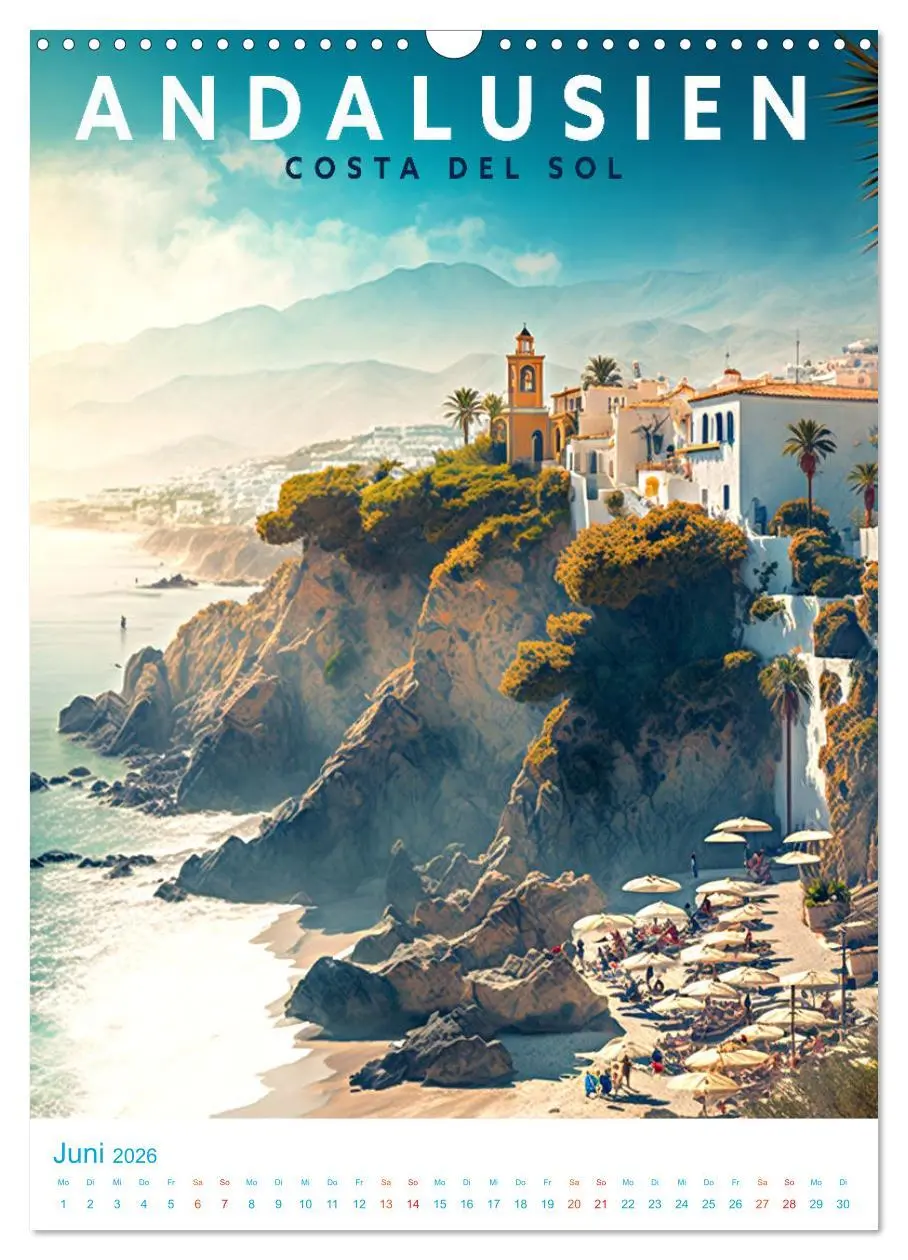 Bild: 9783516325560 | Andalusien - Old School Poster Style (Wandkalender 2026 DIN A3...