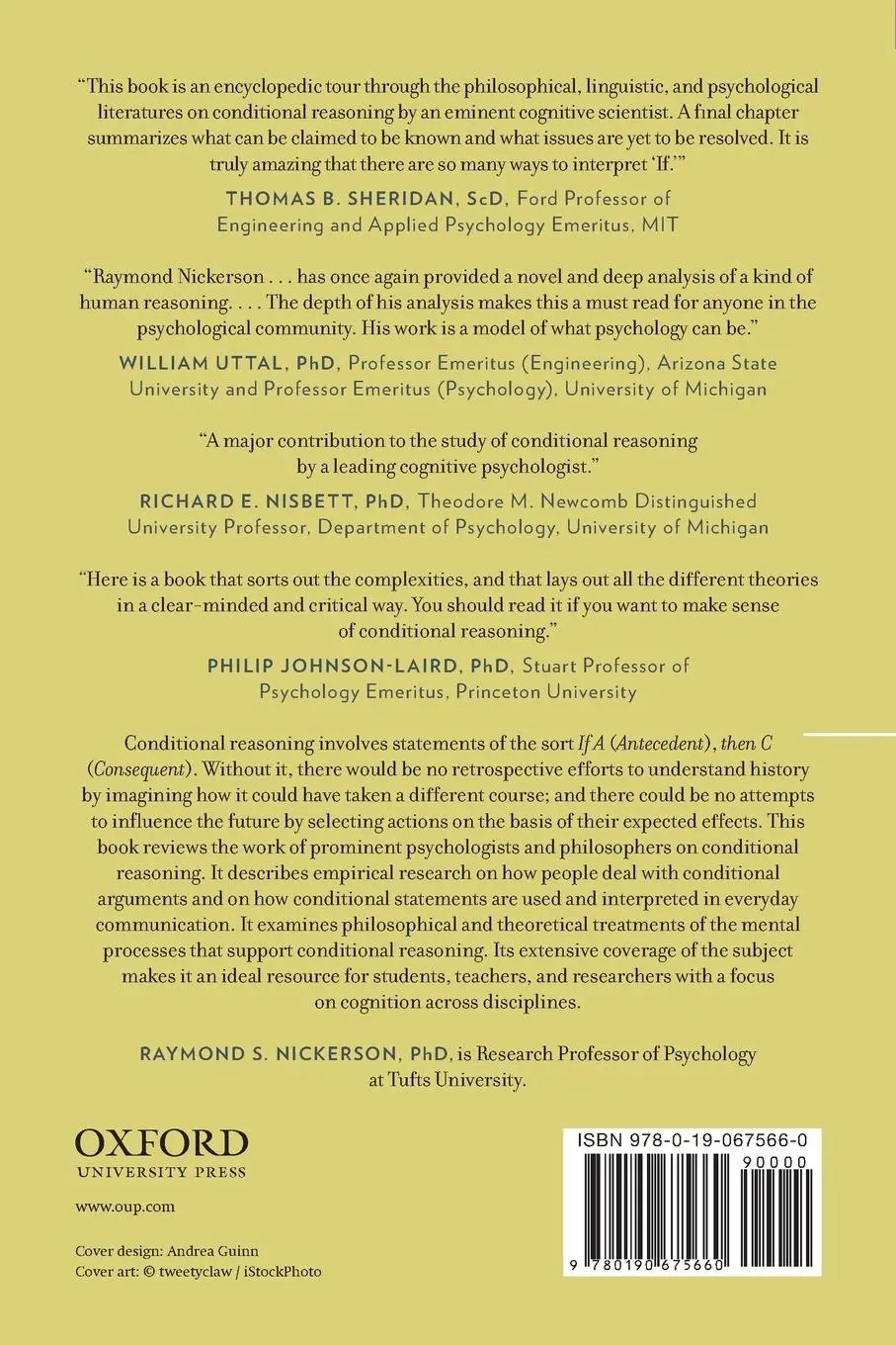 Rückseite: 9780190675660 | Conditional Reasoning | Raymond S. Nickerson | Taschenbuch | Englisch