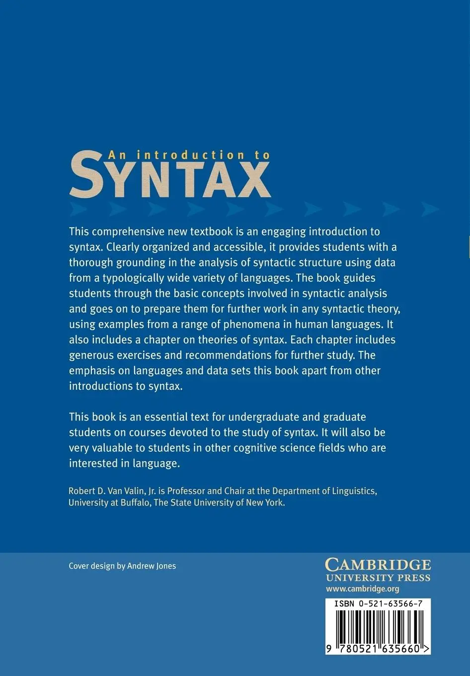 Rückseite: 9780521635660 | An Introduction to Syntax | Robert D. Jr. van Valin | Taschenbuch