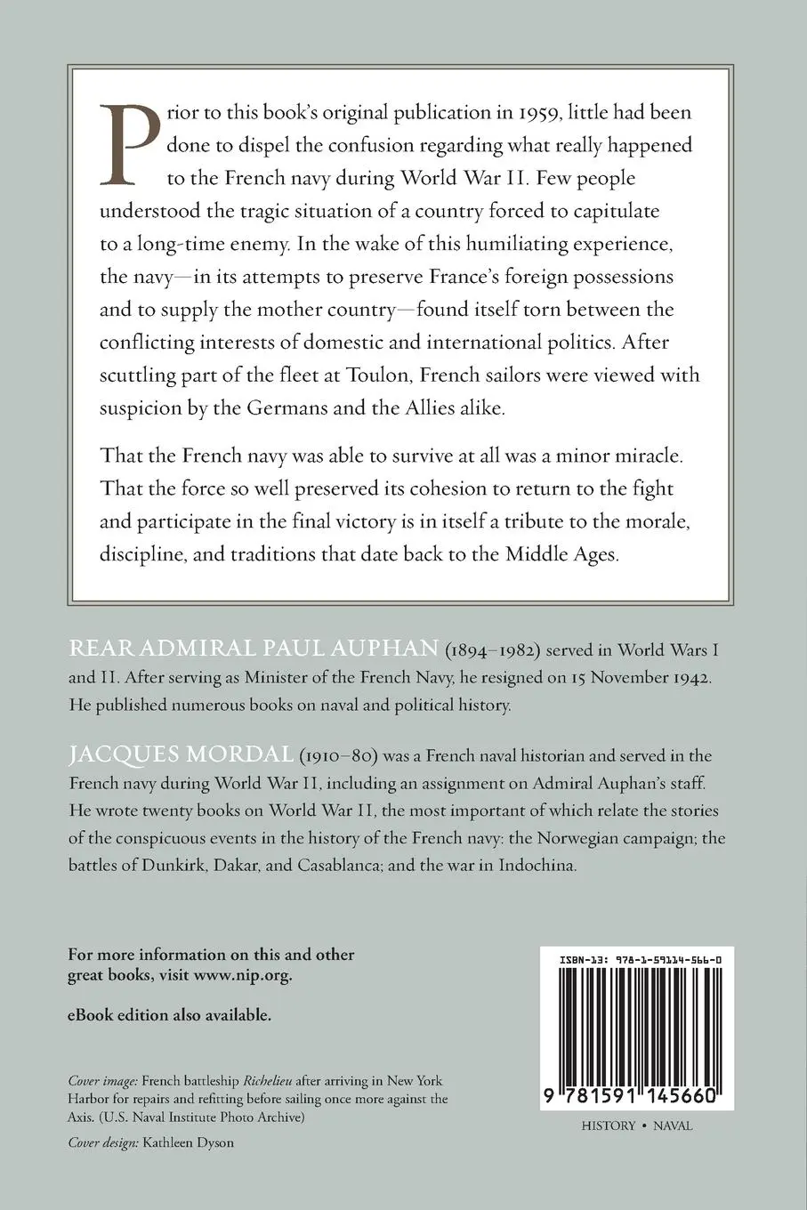 Rückseite: 9781591145660 | The French Navy in World War II | Estate Of Jacques Mordal | Buch