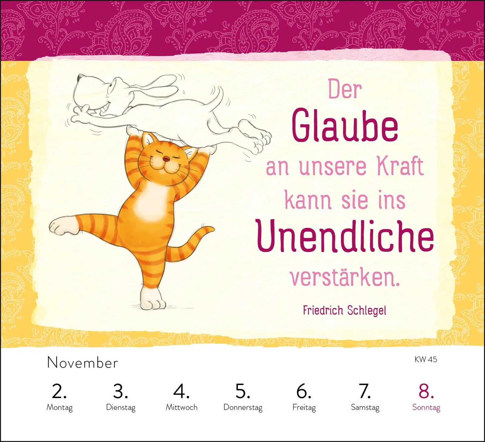 Bild: 4260308345760 | Wochenkalender 2026: Om-Katze: In der Ruhe liegt die Kraft | Verlag