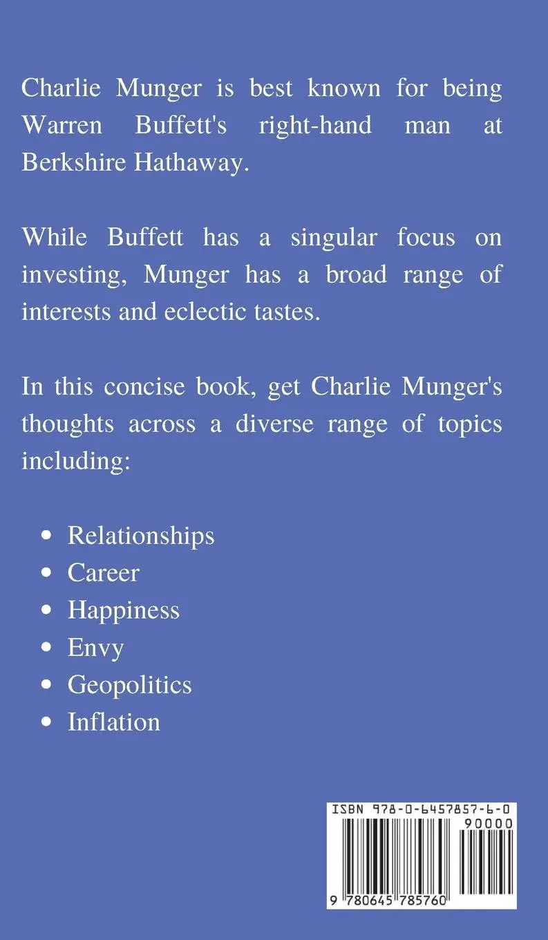 Rückseite: 9780645785760 | Charlie Munger | The Pursuit of Worldly Wisdom | Rui Zhi Dong | Buch
