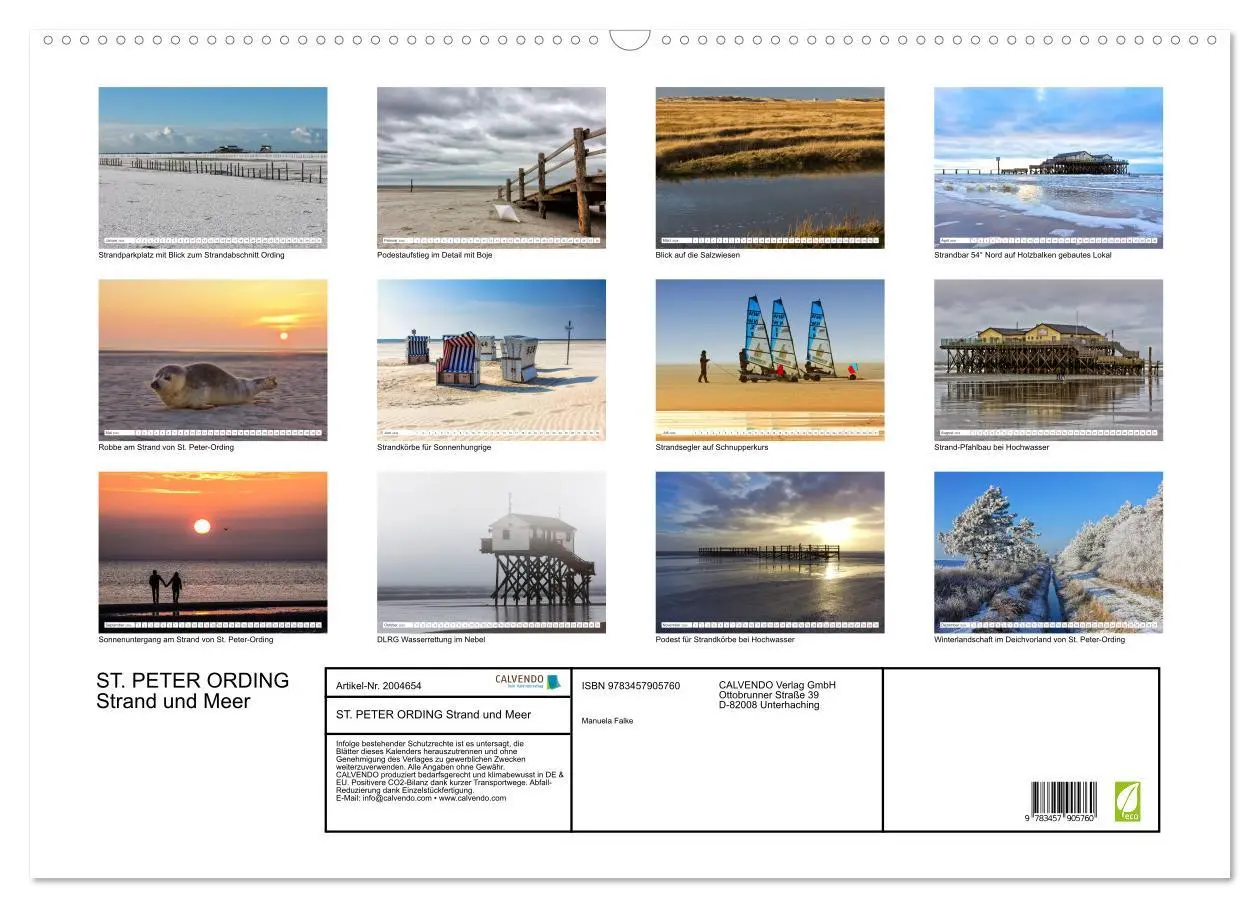 Bild: 9783457905760 | ST. PETER ORDING Strand und Meer (Wandkalender 2026 DIN A2 quer),...