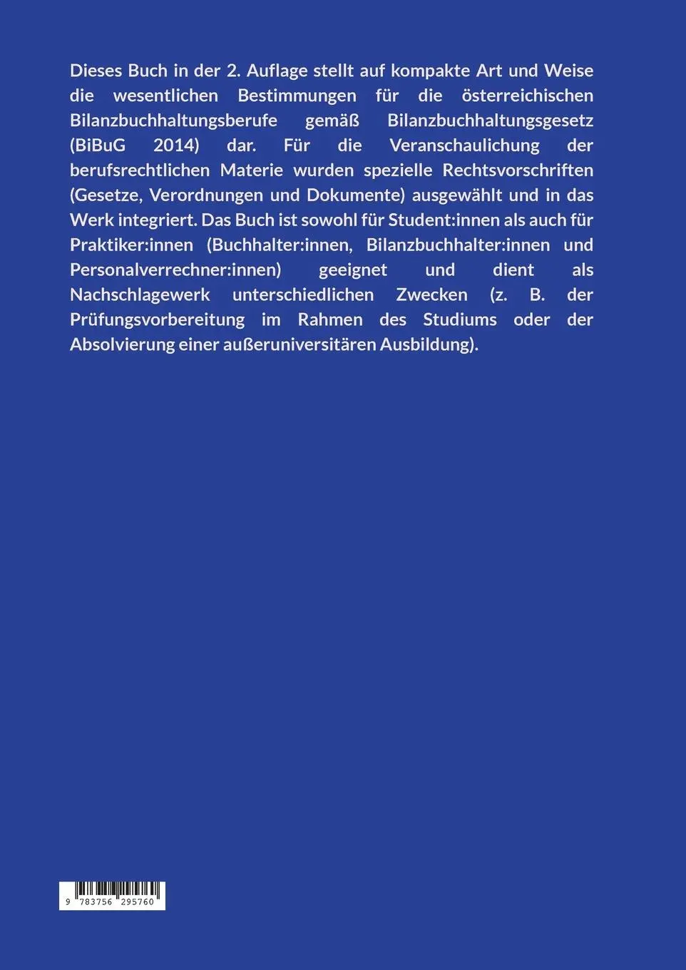 Rückseite: 9783756295760 | Berufsrecht kompakt: Sammlung relevanter Bestimmungen für...
