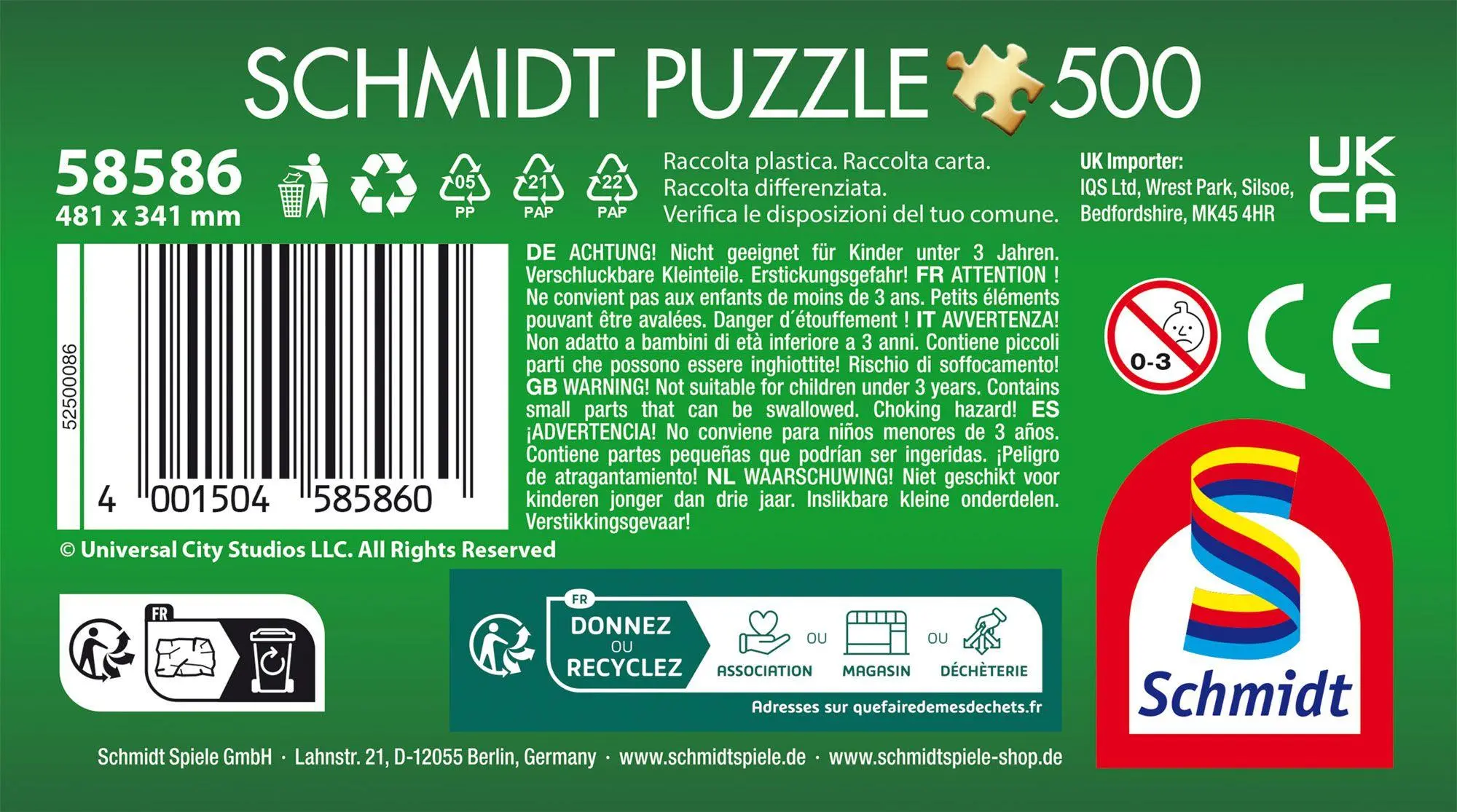 Bild: 4001504585860 | Wicked, Elphaba | Puzzle Universal 500 Teile Nostalgiedose | Spiel