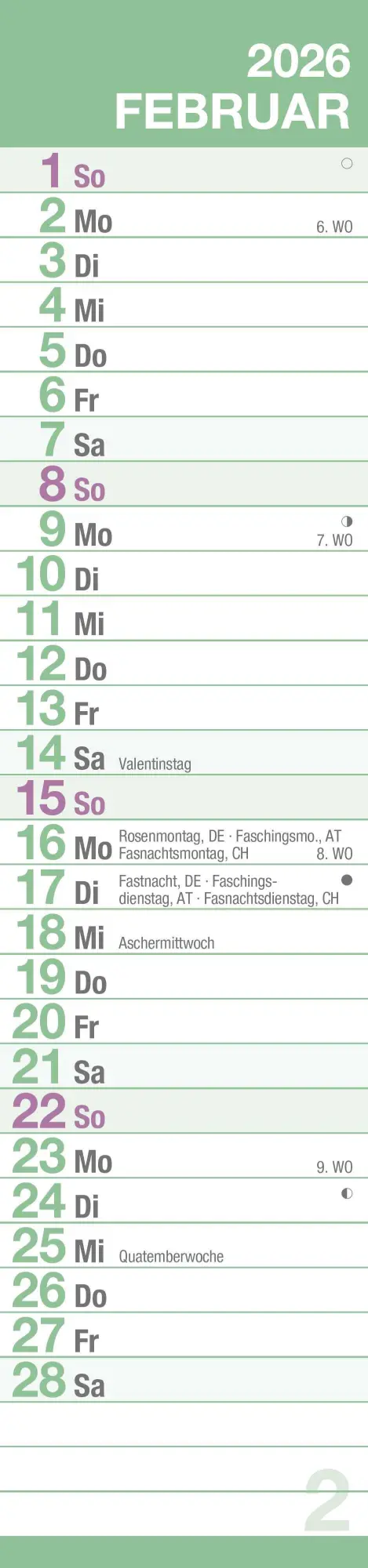 Bild: 4069095005860 | GROSSDRUCK Streifenplaner XL 2026 - Streifenkalender - Wandplaner -...