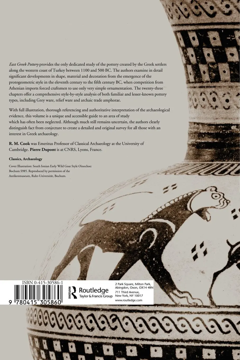 Rückseite: 9780415305860 | East Greek Pottery | R. M. Cook (u. a.) | Taschenbuch | Englisch