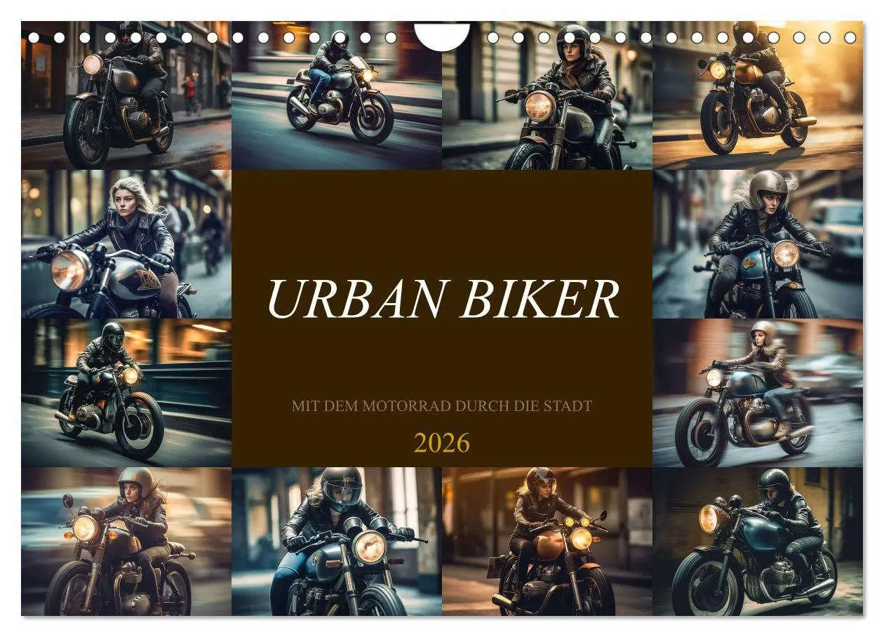 Cover: 9783457375860 | Urban Biker (Wandkalender 2026 DIN A4 quer), CALVENDO Monatskalender