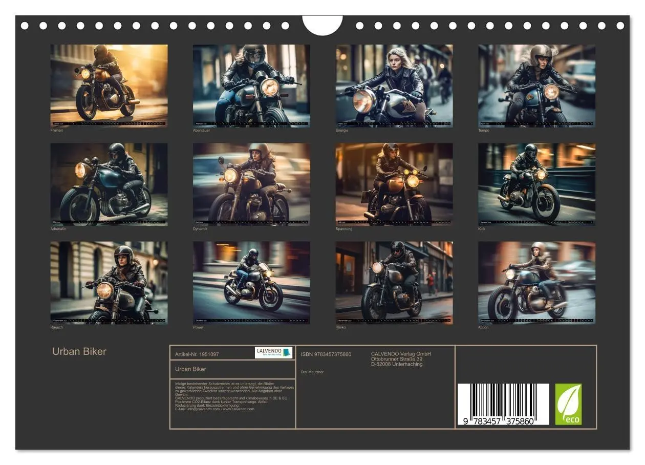 Bild: 9783457375860 | Urban Biker (Wandkalender 2026 DIN A4 quer), CALVENDO Monatskalender