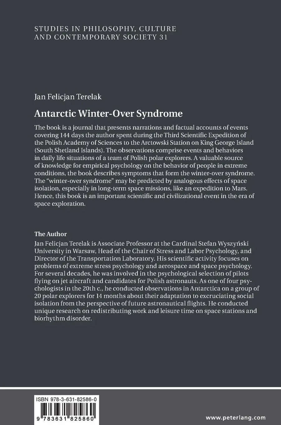 Rückseite: 9783631825860 | Antarctic Winter-Over Syndrome | Narrative Perspective | Terelak